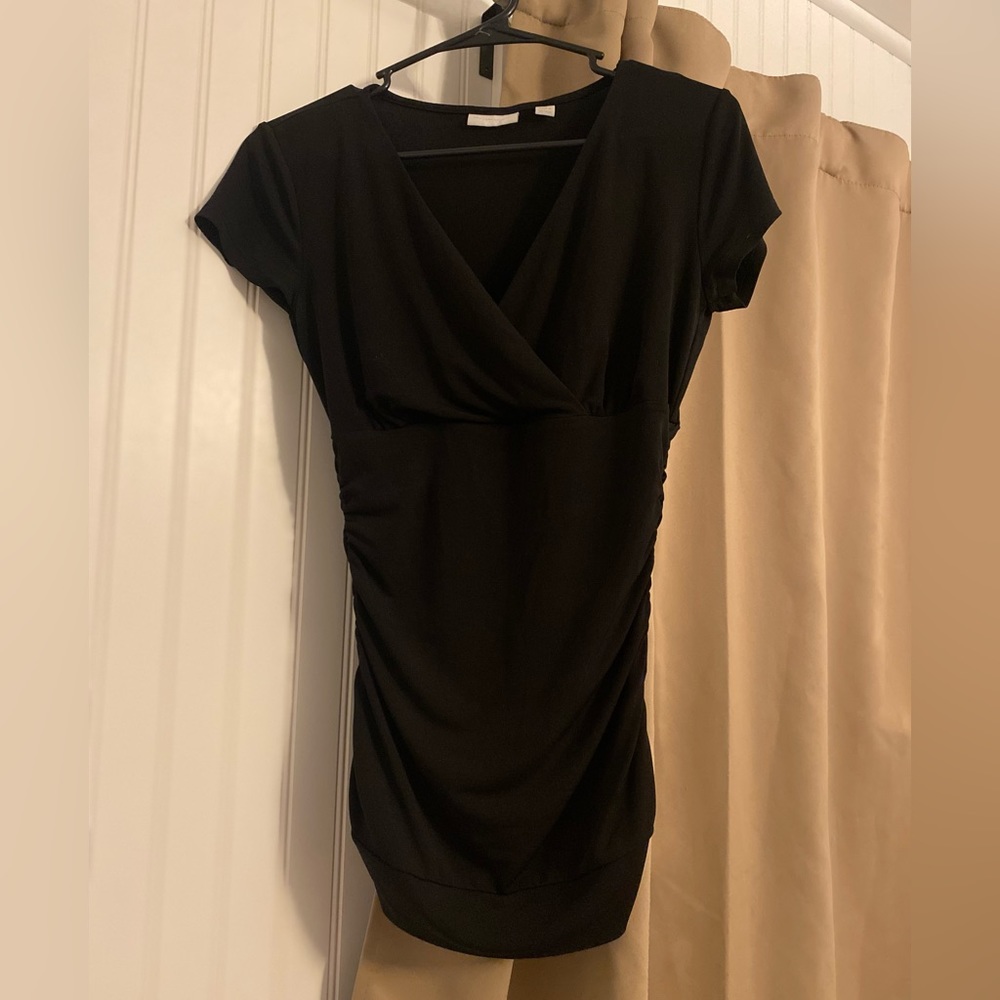 New York and Company women’s ruched shirt. Black. Size XS